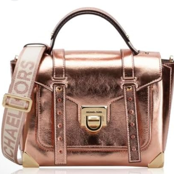 Michael Kors Handbags - Michael Kors Pink Metallic Shoulder Satchel Messenger Purse Bag NWOT